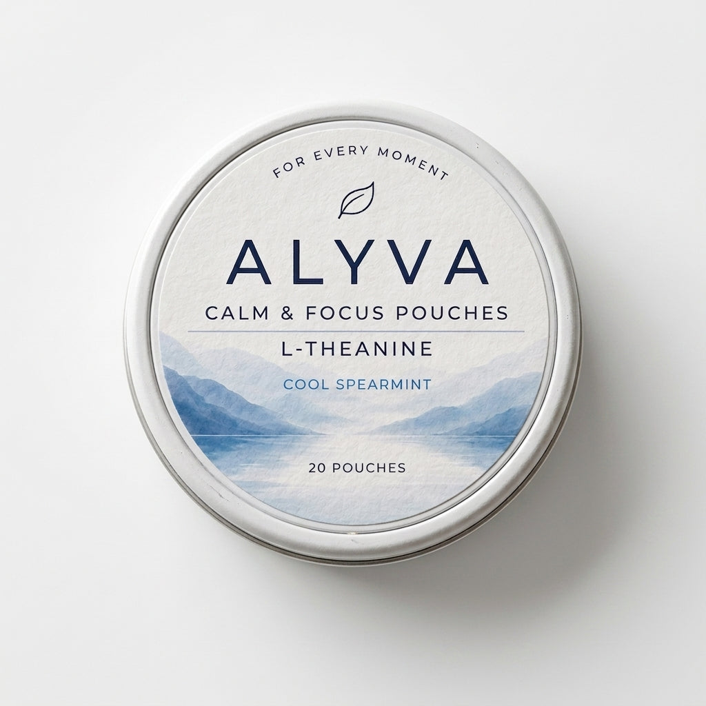 ALYVA Cool Spearmint L-Theanine Pouches – 150mg
